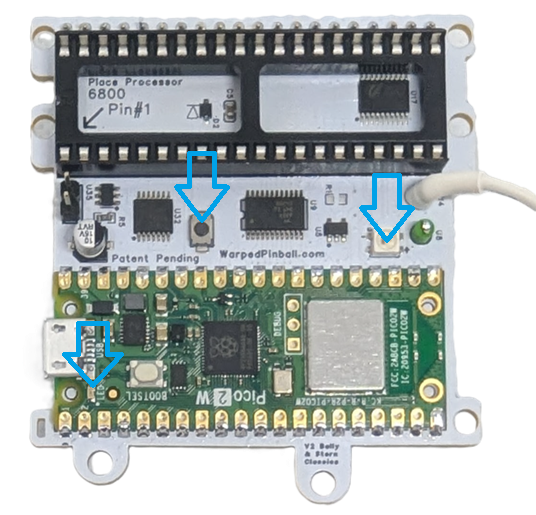 Vector installed on a classic Bally/Stern MPU board
