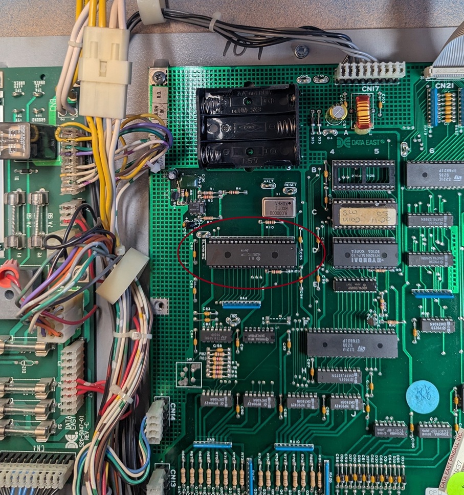 Data East chip location