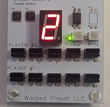 Number display and status LEDs on the main board