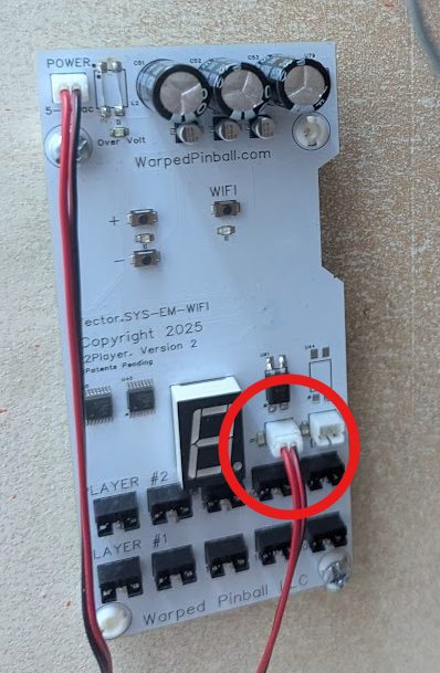 Game Over lamp connection