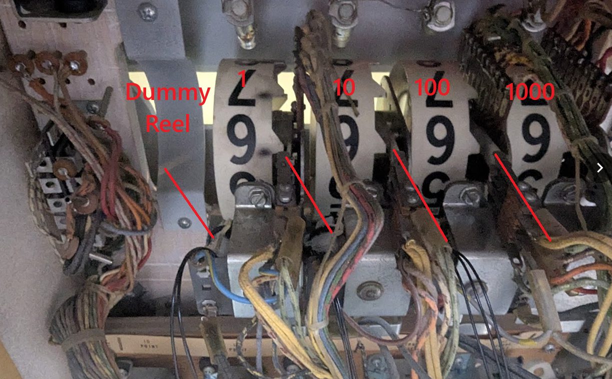 Score reel numbering including a dummy reel