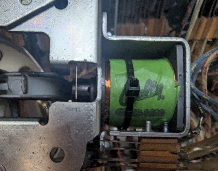 Sensor mounted at top of coil