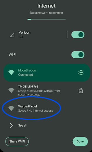 Selecting the WarpedPinball network